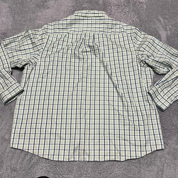 Duluth Trading WrinkleFighter Shirt Mens 3XL Plaid Relaxed Fit Poplin Green - Picture 3 of 7